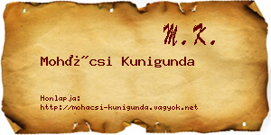 Mohácsi Kunigunda névjegykártya